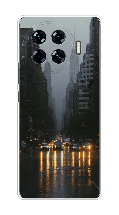 

Чехол на Tecno Spark 20 Pro Plus "Дождливый Нью Йорк", Черный;серый, 305050-1