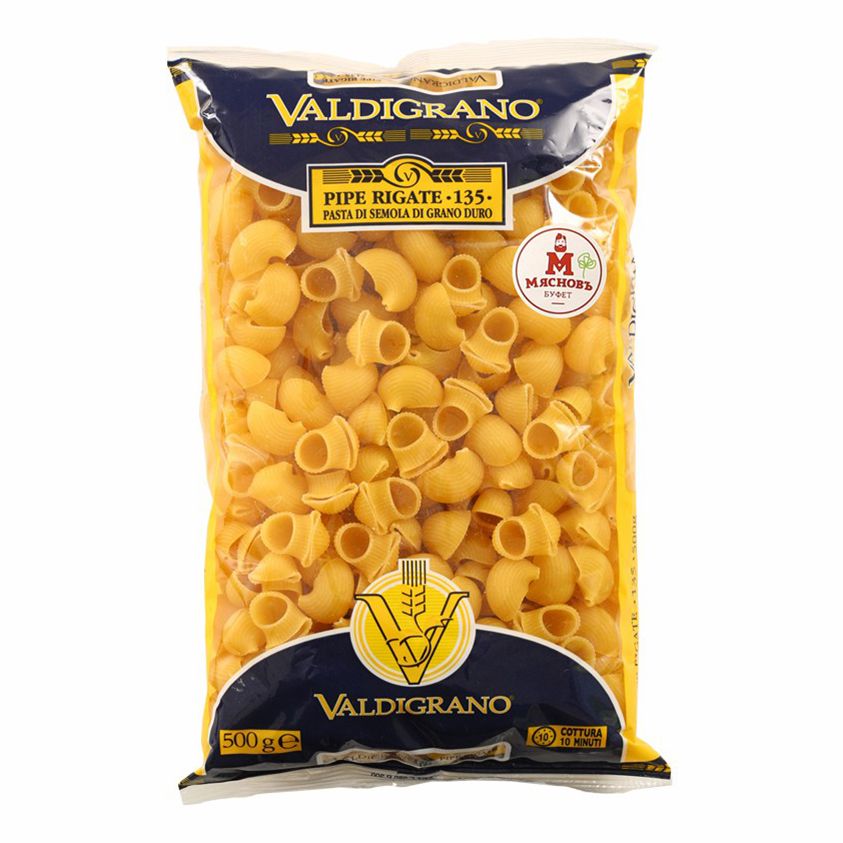 

Макаронные изделия Valdigrano № 135 Пипе Ригате 500 г
