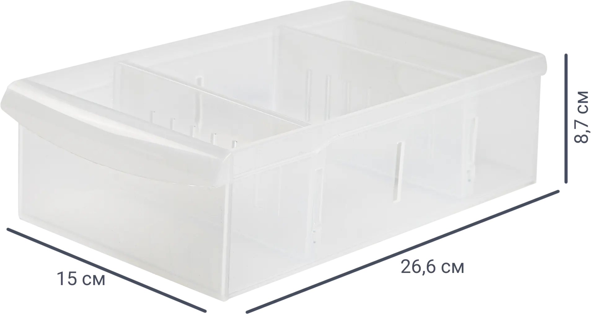 

Контейнер Rolly 15x26.6x8.7 см 2.65 л пластик цвет прозрачный