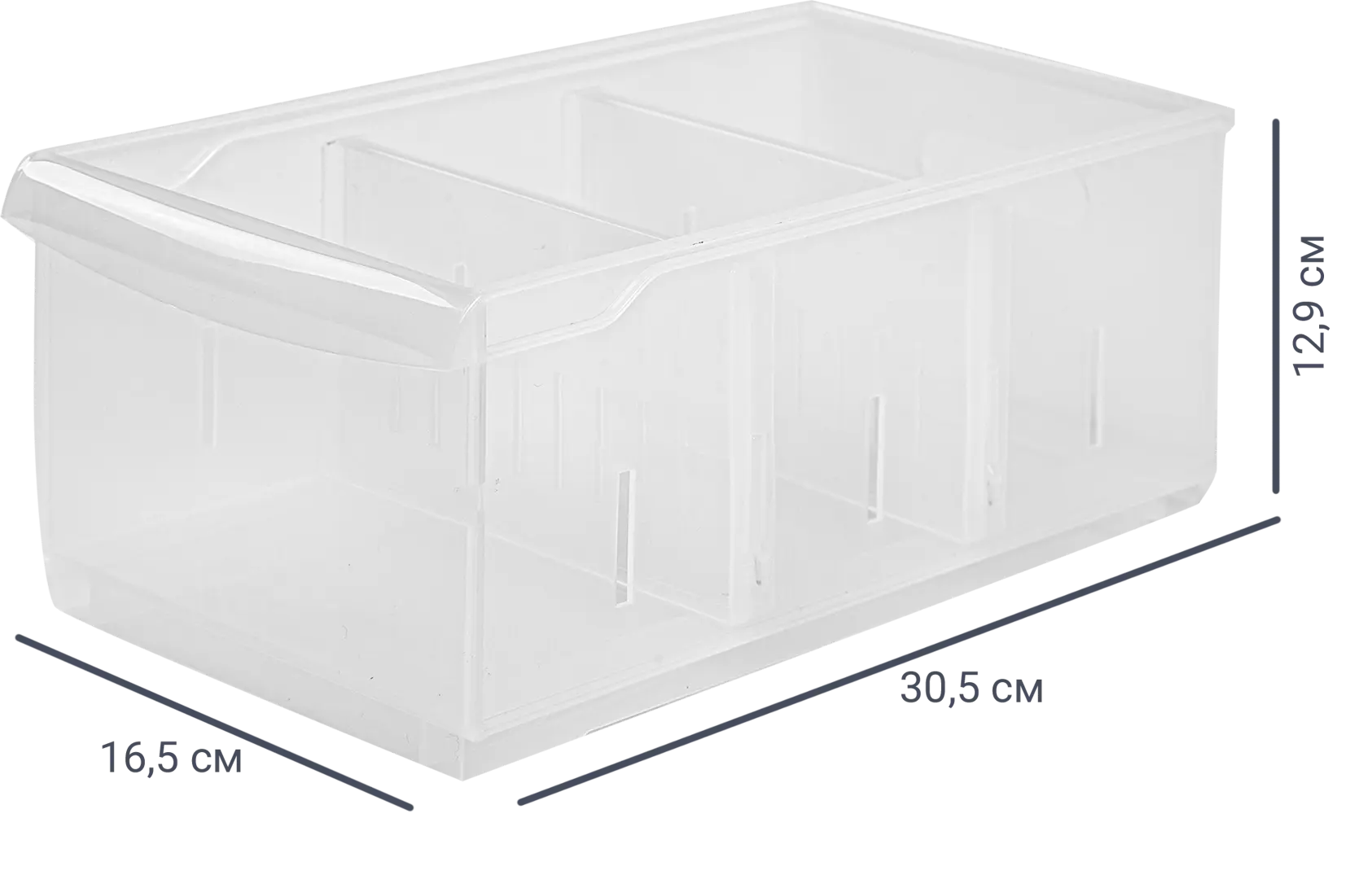 

Контейнер Rolly 16.5x30.5x12.9 см 5 л пластик цвет прозрачный