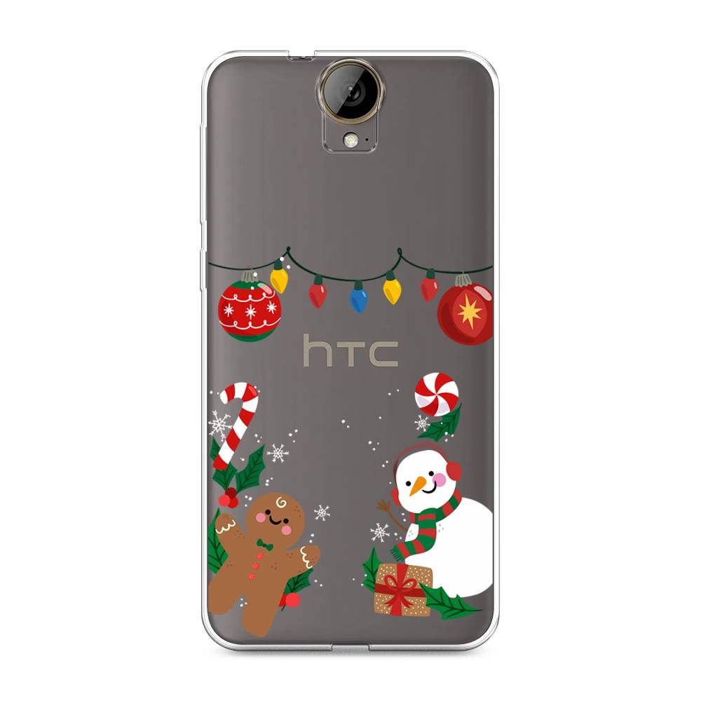 

Чехол на HTC One E9 Plus "Новогоднее настроение", Коричневый;красный;зеленый, 102250-5