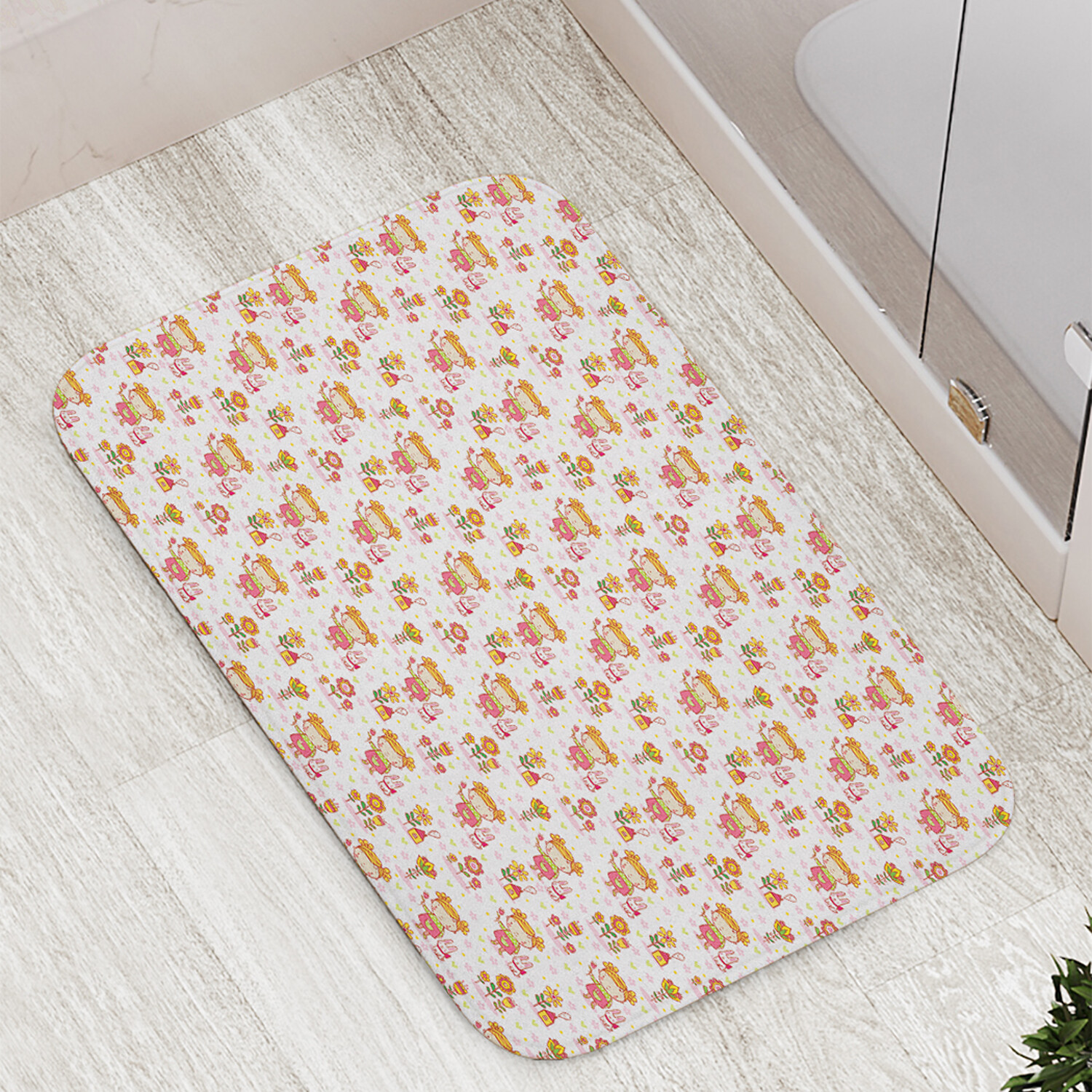 

Коврик противоскользящий JoyArty "Девочка с зайчиком" для ванной сауны бассейна 77х52см, Девочка с зайчиком