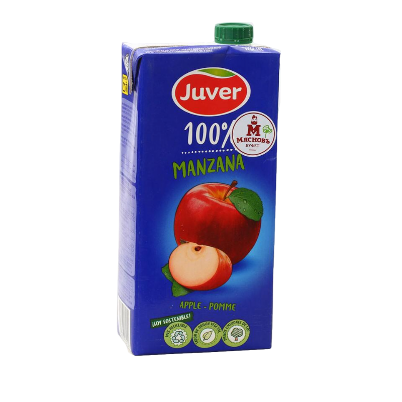 

Сок МясновЪ БУФЕТ Juver яблочный неосветленный прямой отжим 1 л