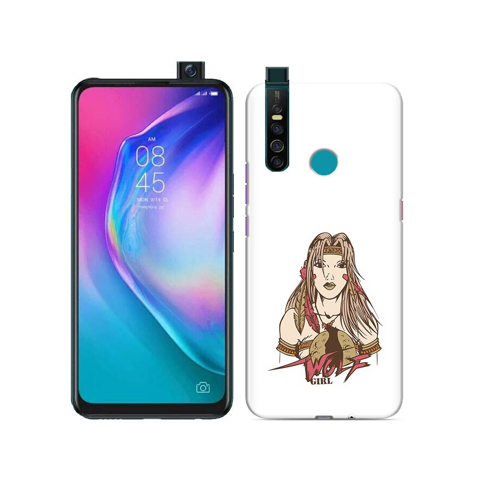 

Чехол MyPads Tocco для Tecno Camon 15 Pro девушка волк, Прозрачный, Tocco