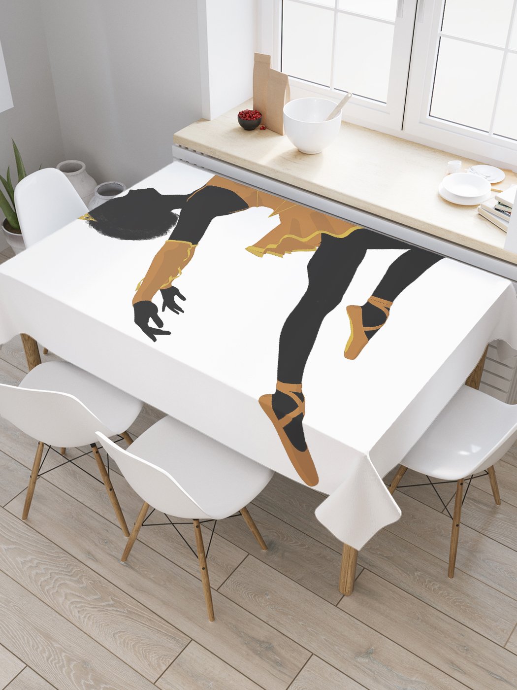 

Скатерть прямоугольная JoyArty "Балерина в прыжке" из сатена, 180x145 см, Коричневый, Балерина в прыжке