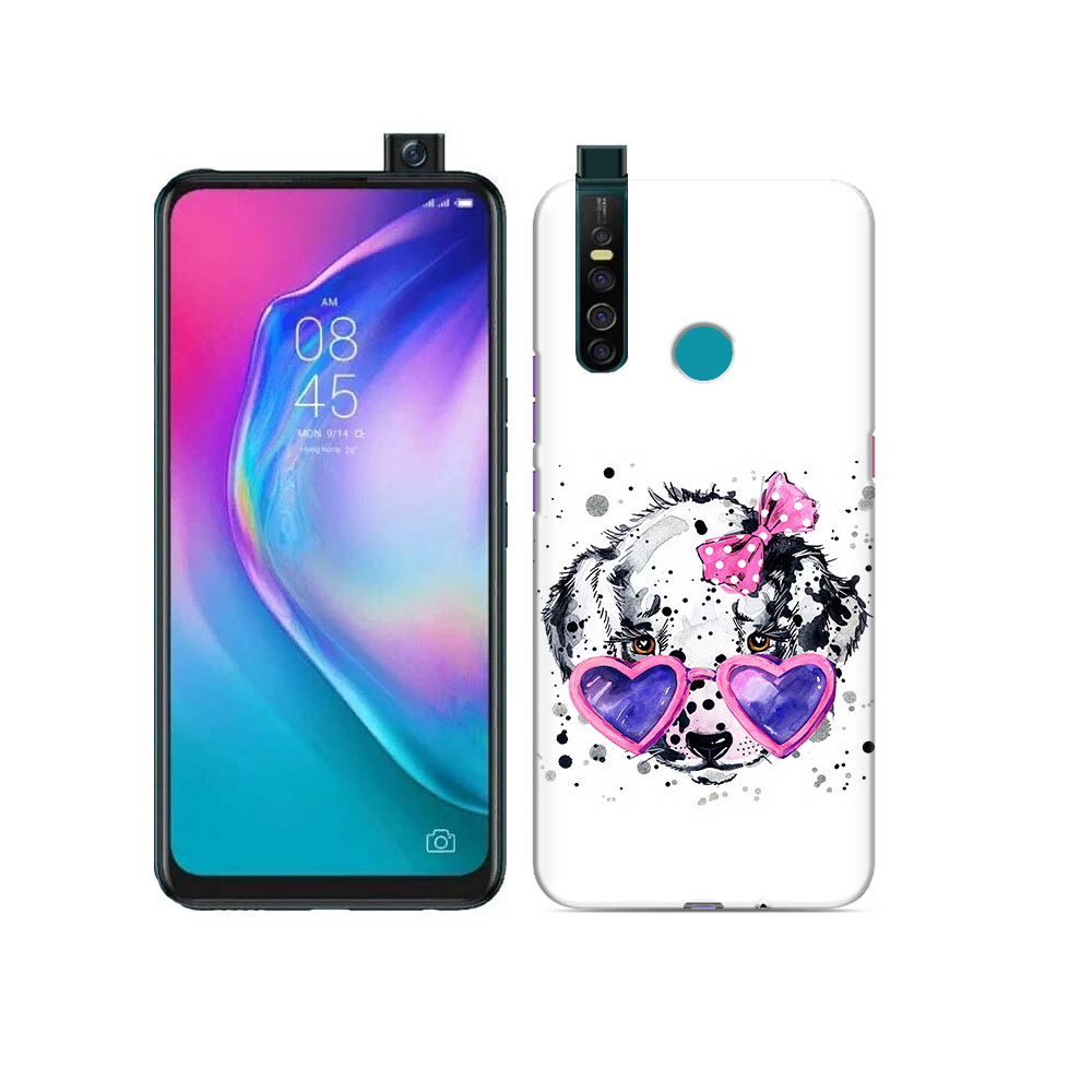 

Чехол MyPads Tocco для Tecno Camon 15 Pro долматинец в очках, Прозрачный, Tocco