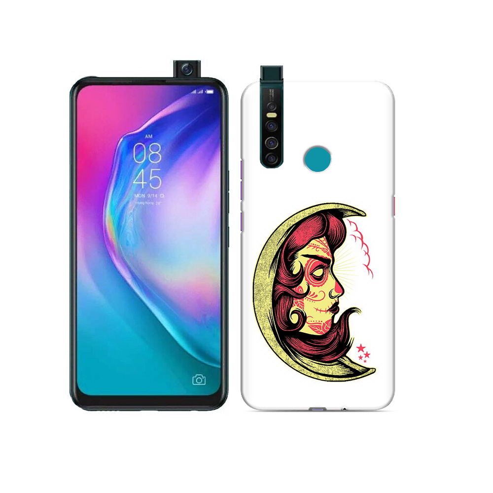 

Чехол MyPads Tocco для Tecno Camon 15 Pro желтый полумесяц с лицом девушки, Прозрачный, Tocco