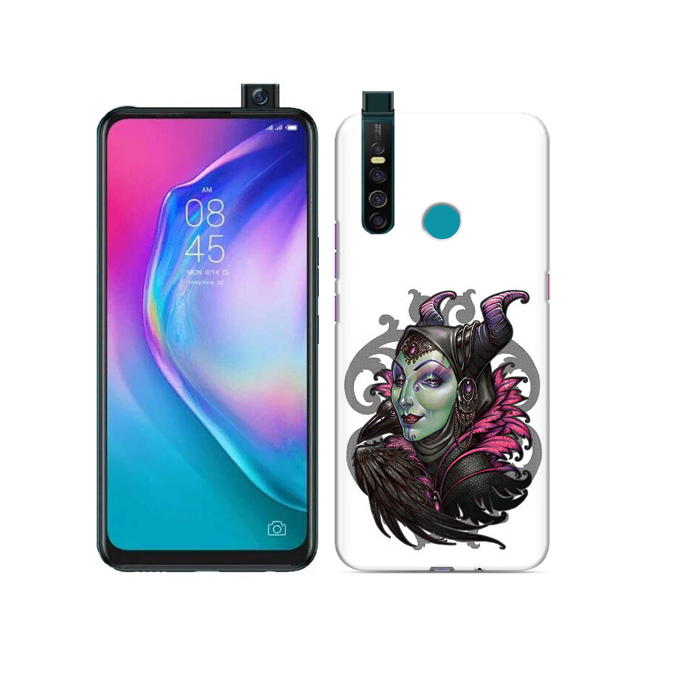 

Чехол MyPads Tocco для Tecno Camon 15 Pro зеленая девушка с вороном, Прозрачный, Tocco