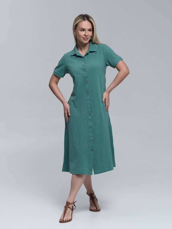 Платье женское Глория Трикотаж W12-1005 зеленое 46 RU