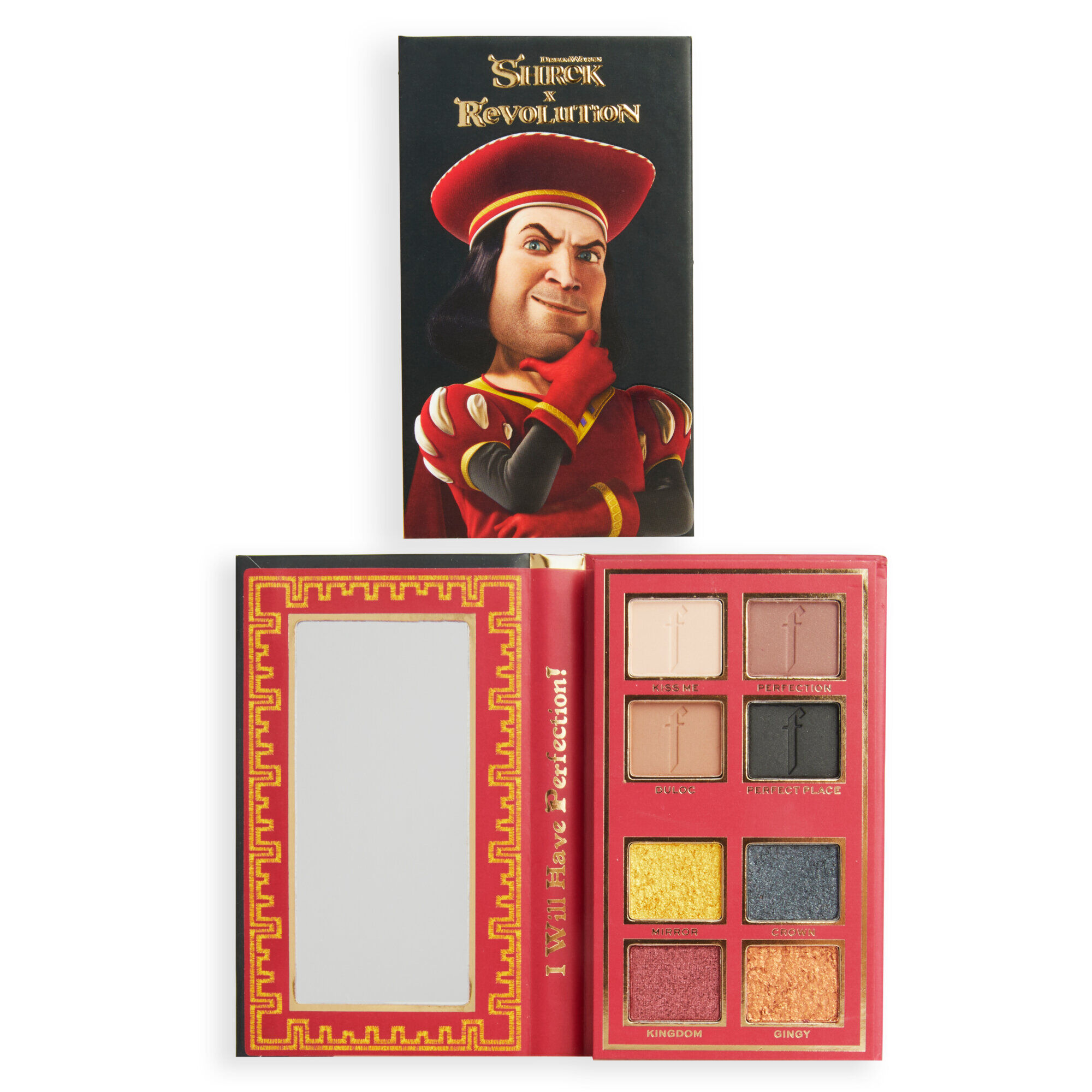 

Палетка теней для век I Heart Revolution Makeup Shrek Farquaad, мини 0,55 г, Бежевый;черный;желтый;красный
