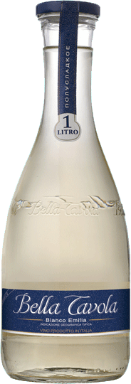 

Вино Bella Tavola, Bianco Emilia Romagna IGT, Semidolce, 1 000 мл
