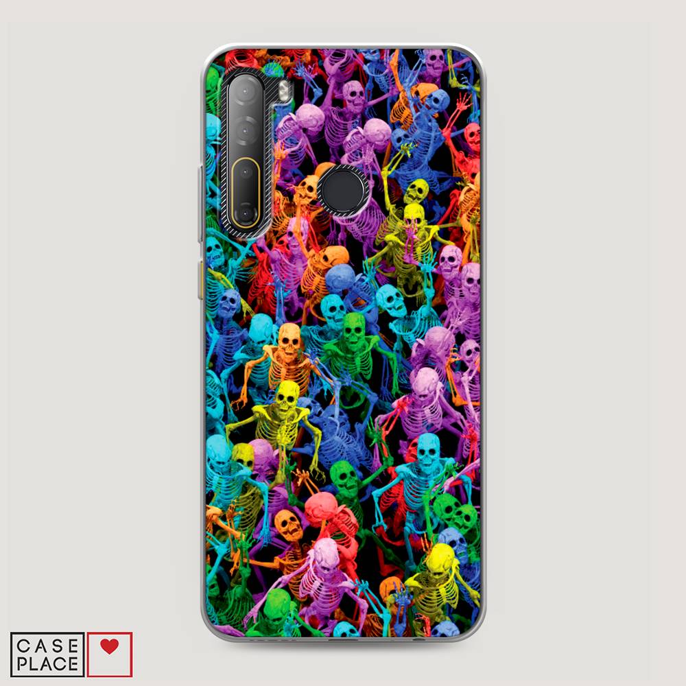 

Чехол на HTC Desire 20 Pro "Вечеринка скелетов", Фиолетовый;желтый;оранжевый, 102750-6