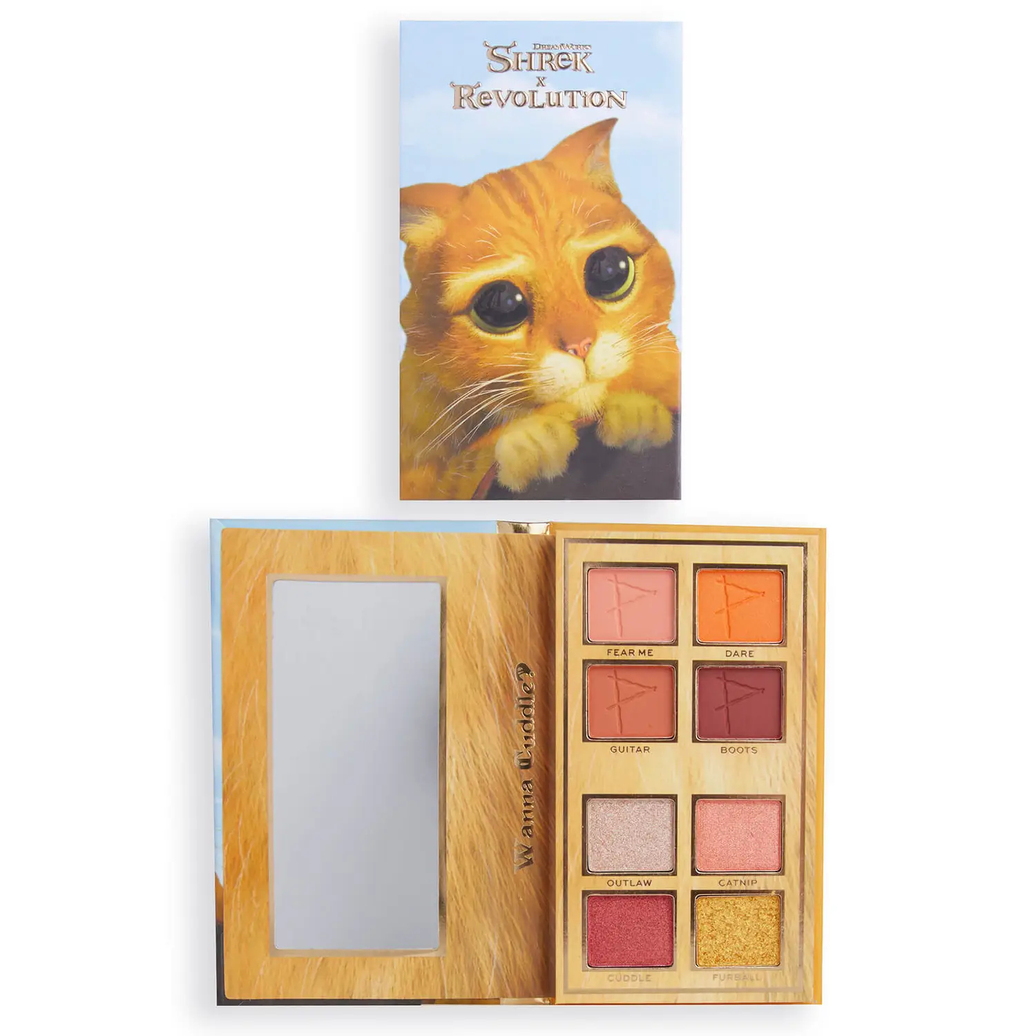 

Палетка теней для век I Heart Revolution Makeup Shrek Puss in Boots, мини, 0,55 г, Бордовый;бежевый;розовый;золотистый