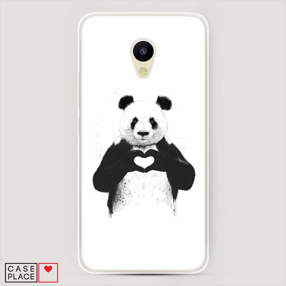 

Чехол Awog на Meizu M5c "Панда love", Серебристый, 72350-10