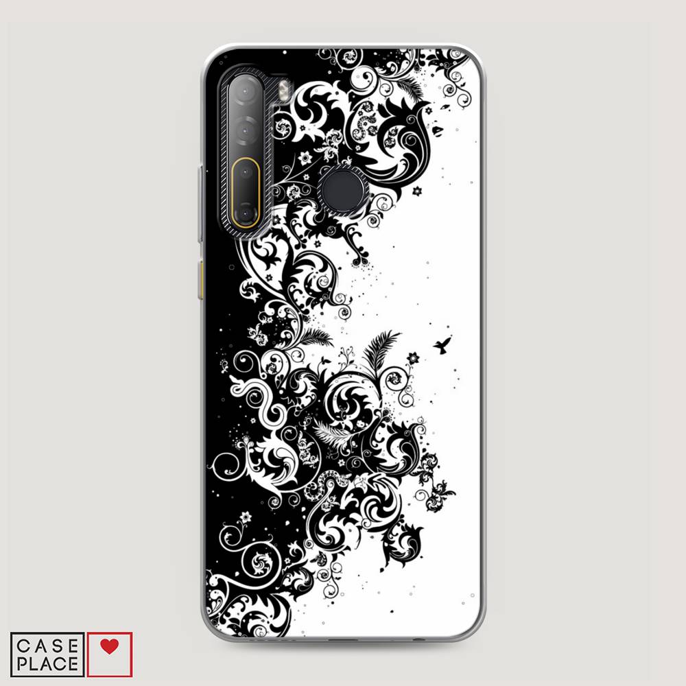 

Чехол на HTC Desire 20 Pro "Черно белый узор", Белый;черный;серый, 102750-3