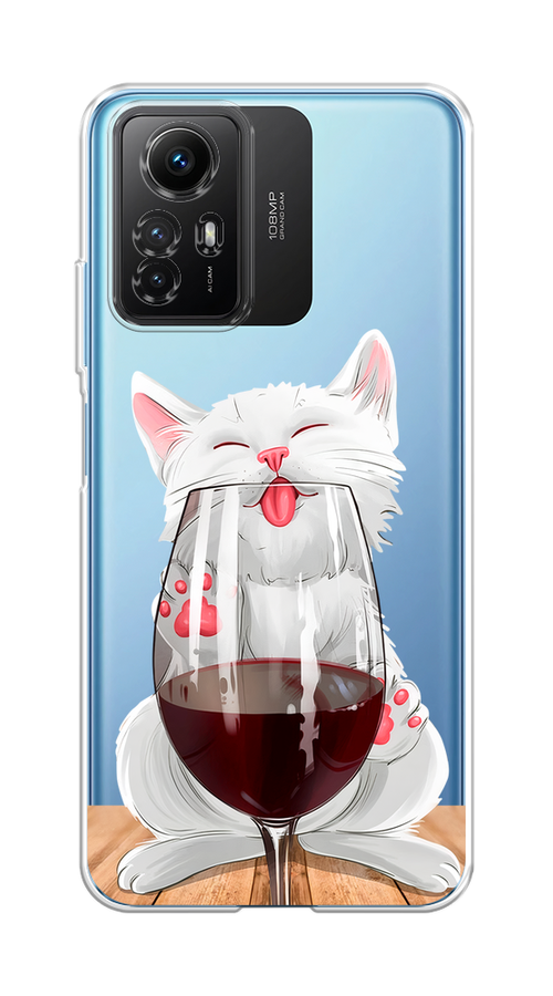 

Чехол Homey на Xiaomi Redmi Note 12S "Кот с бокалом", Прозрачный;белый;красный, 318950-1