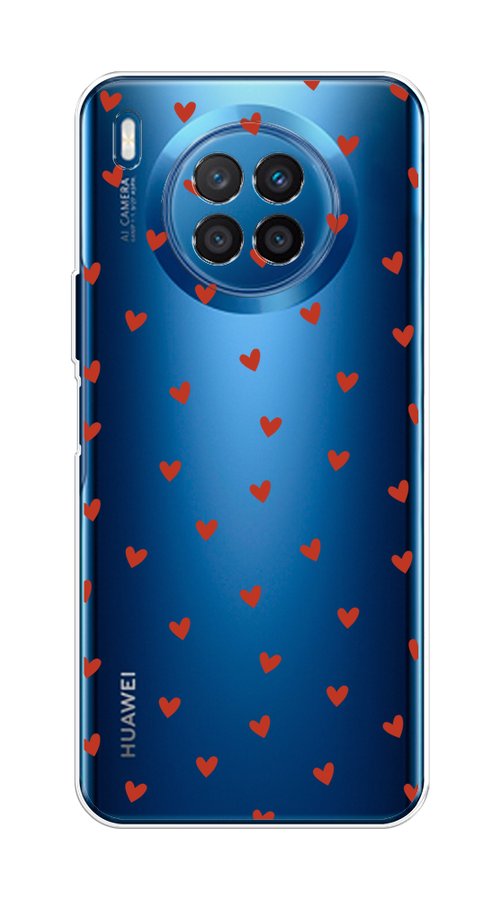 

Чехол на Huawei Nova 8i/Honor 50 lite "Red hearts", Красный;прозрачный, 6106350-1