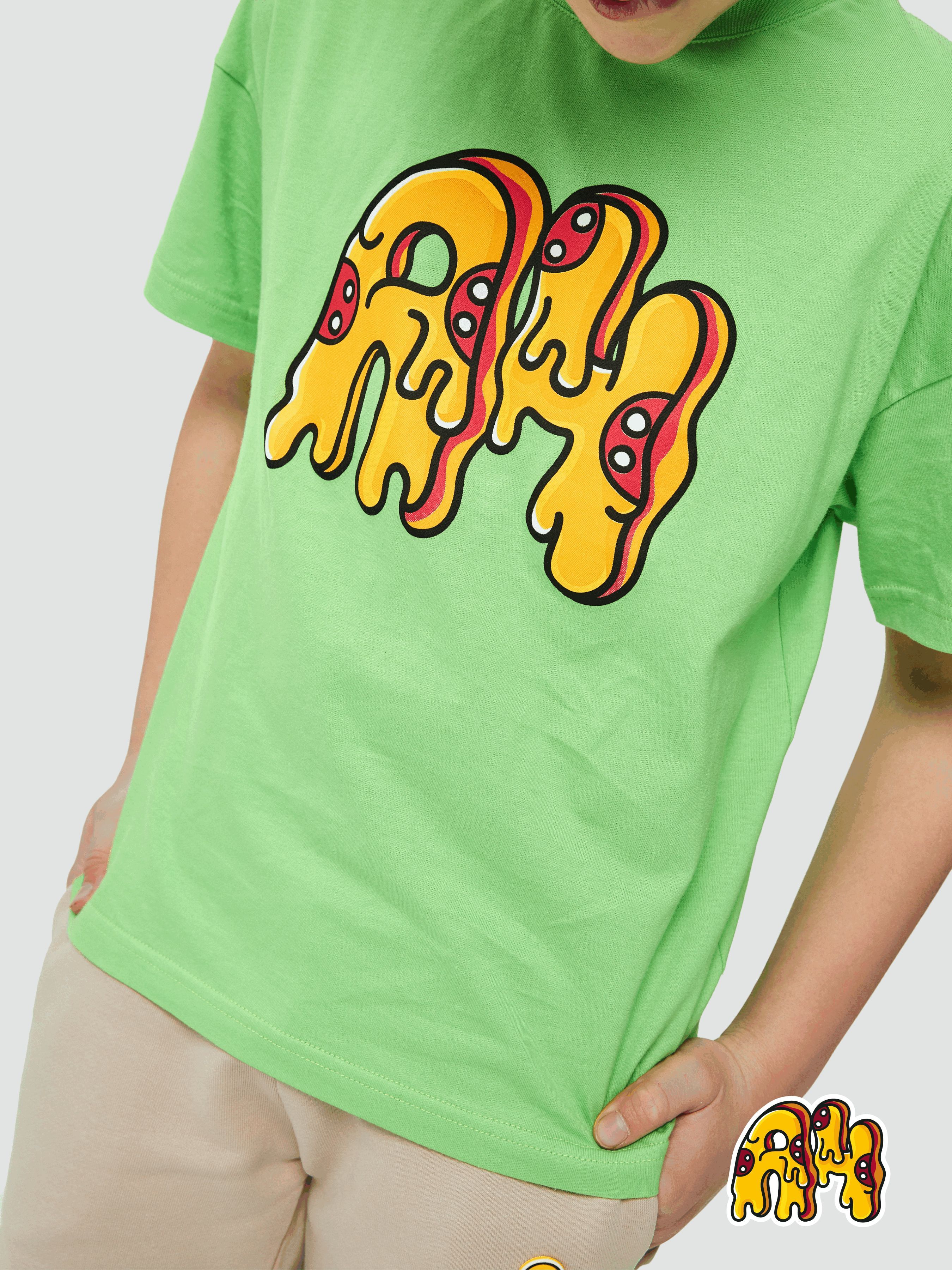 Футболка детская А4 Пицца, лайм, 122
