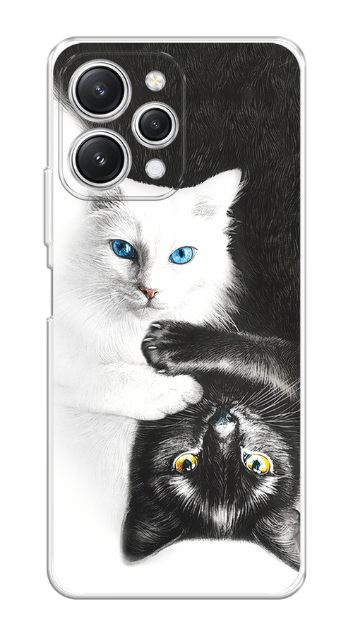 

Чехол Homey на Xiaomi Redmi 12 "Коты Инь-Янь", Черный;белый;голубой, 319250-1