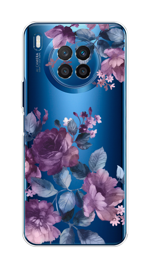 

Чехол на Huawei Nova 8i/Honor 50 lite "Purple Blossoms", Синий;фиолетовый, 6106350-1