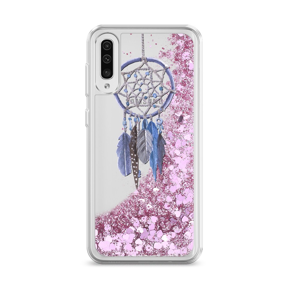 

Жидкий чехол с блестками "Синий ловец снов акварель" на Samsung Galaxy A50