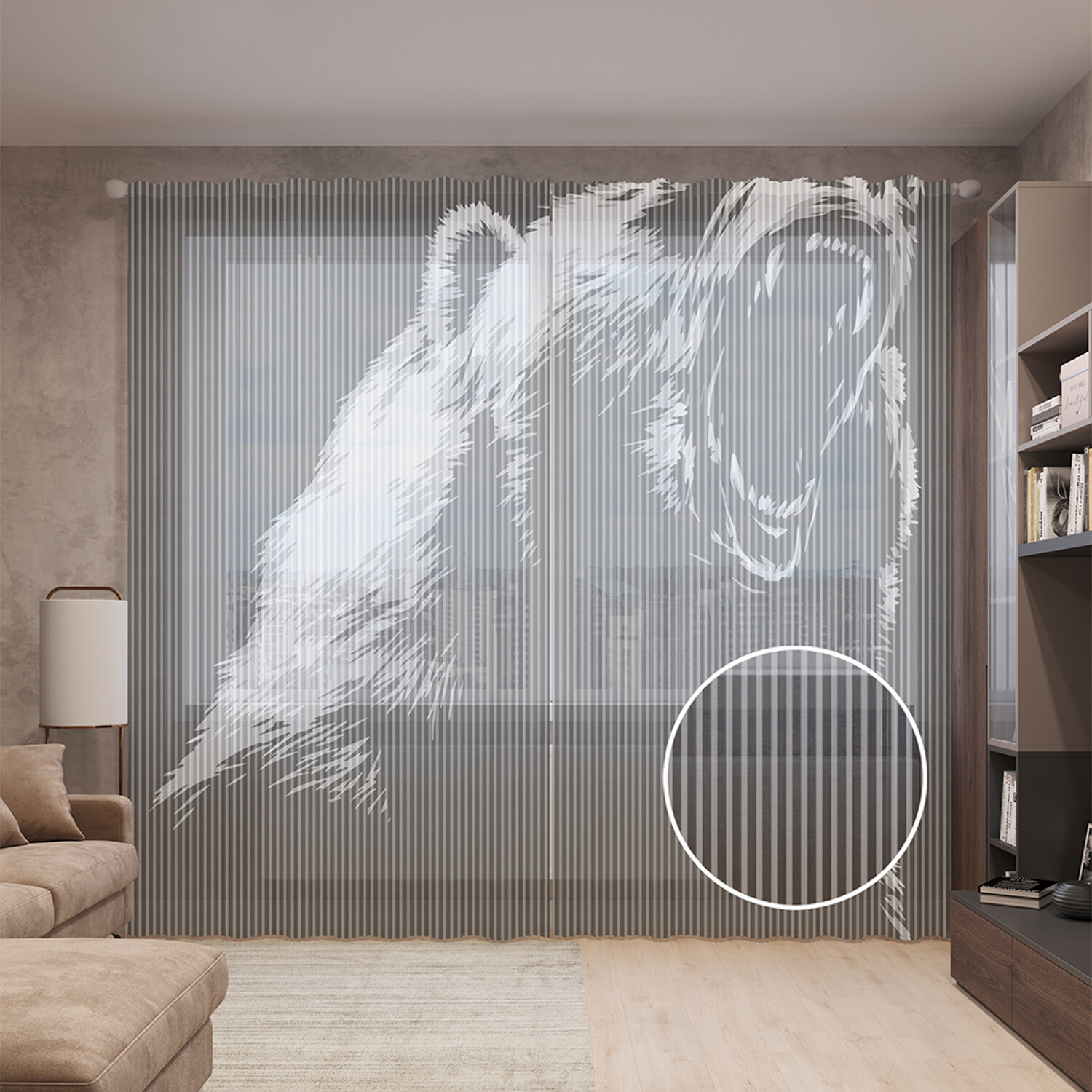 

Тюль вуаль на шторной ленте с принтом JoyArty "Рассерженный медведь", 310х265 см, Рассерженный медведь