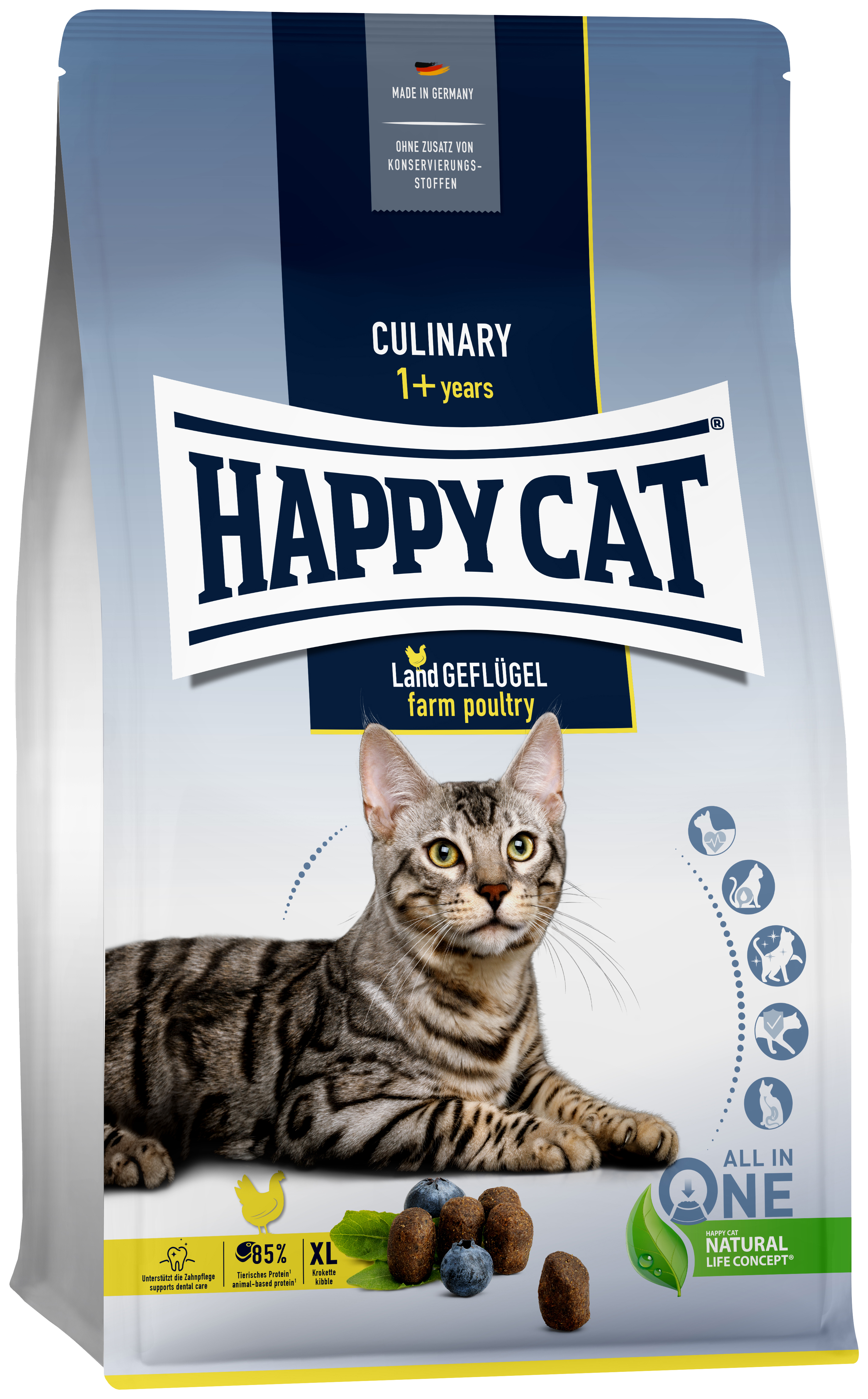 

HAPPY CAT HAPPY CAT ADULT CULINARY для взрослых кошек крупных пород с домашней птицей (10