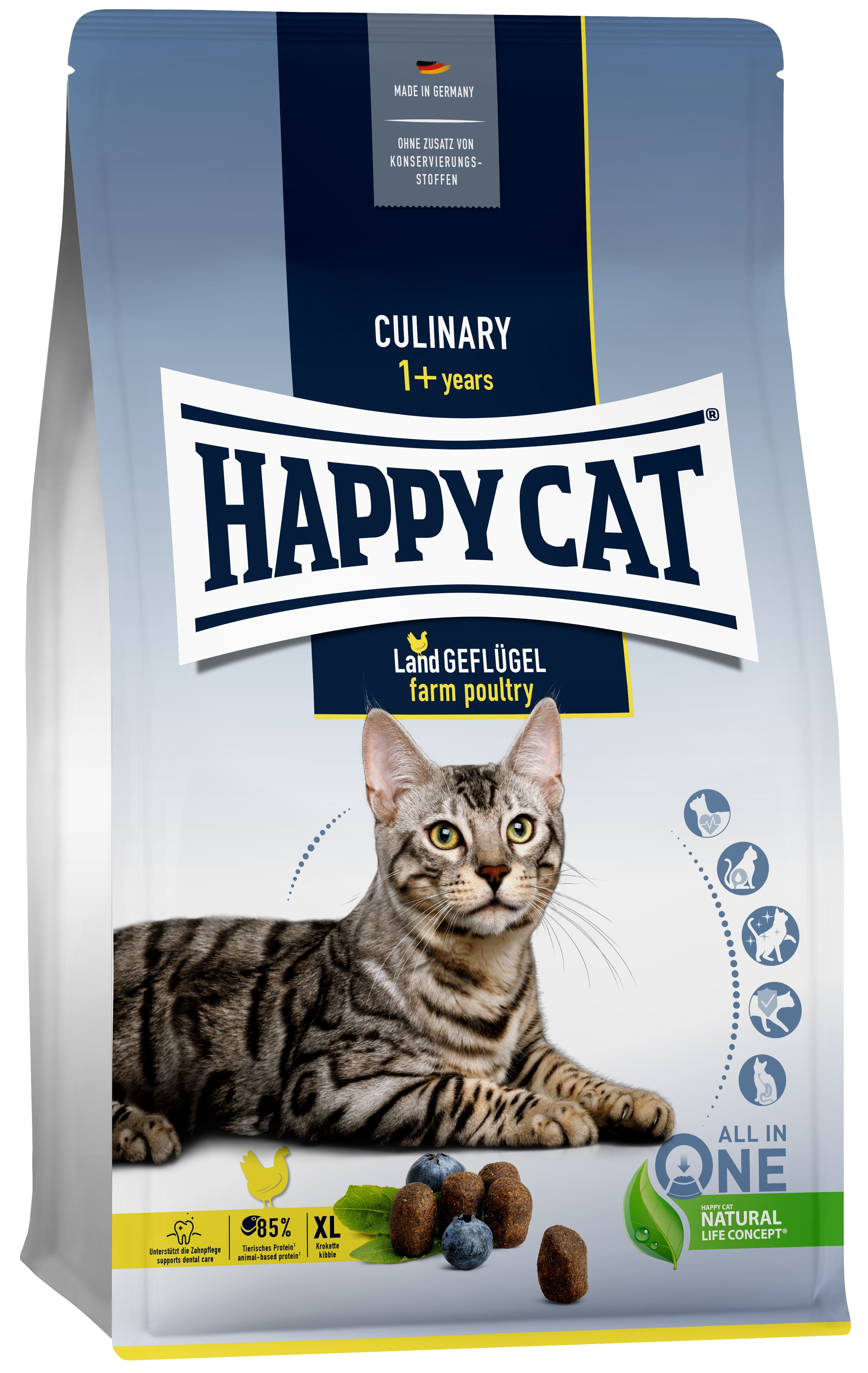 фото Сухой корм для кошек happy cat adult culinary домашняя птица, 2 шт по 4 кг