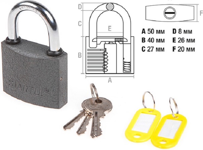 Замок навесной STARTUL Standart 50 мм ST9084-50