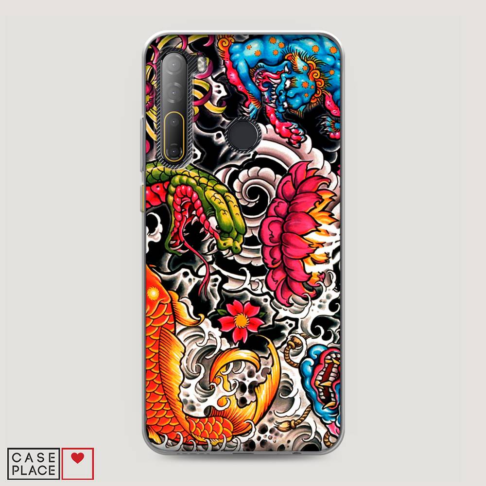 

Чехол на HTC Desire 20 Pro "Японское искусство", Красный;оранжевый;голубой, 102750-4