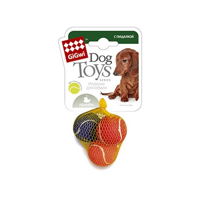 фото Игрушка-пищалка для собак gigwi мяч, длина 4.8 см