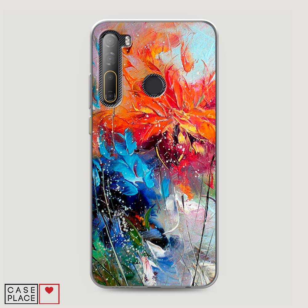

Чехол на HTC Desire 20 Pro "Абстрактные цветы", Оранжевый;синий, 102750-4