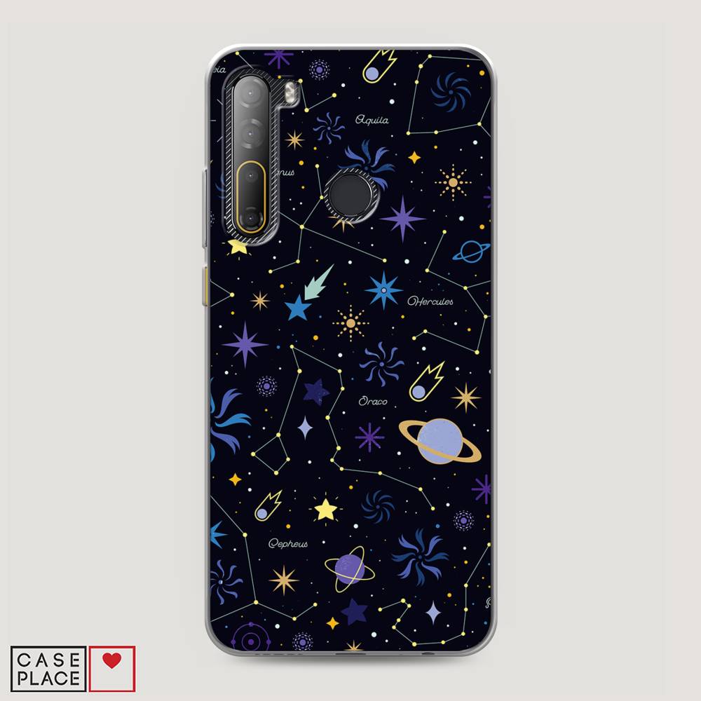 

Чехол на HTC Desire 20 Pro "Цветной космос", Желтый, 102750-2