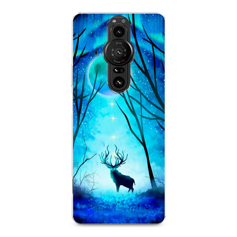 

Чехол на Sony Xperia Pro-I "Олень северное сияние", Синий;черный;голубой, 55050-1