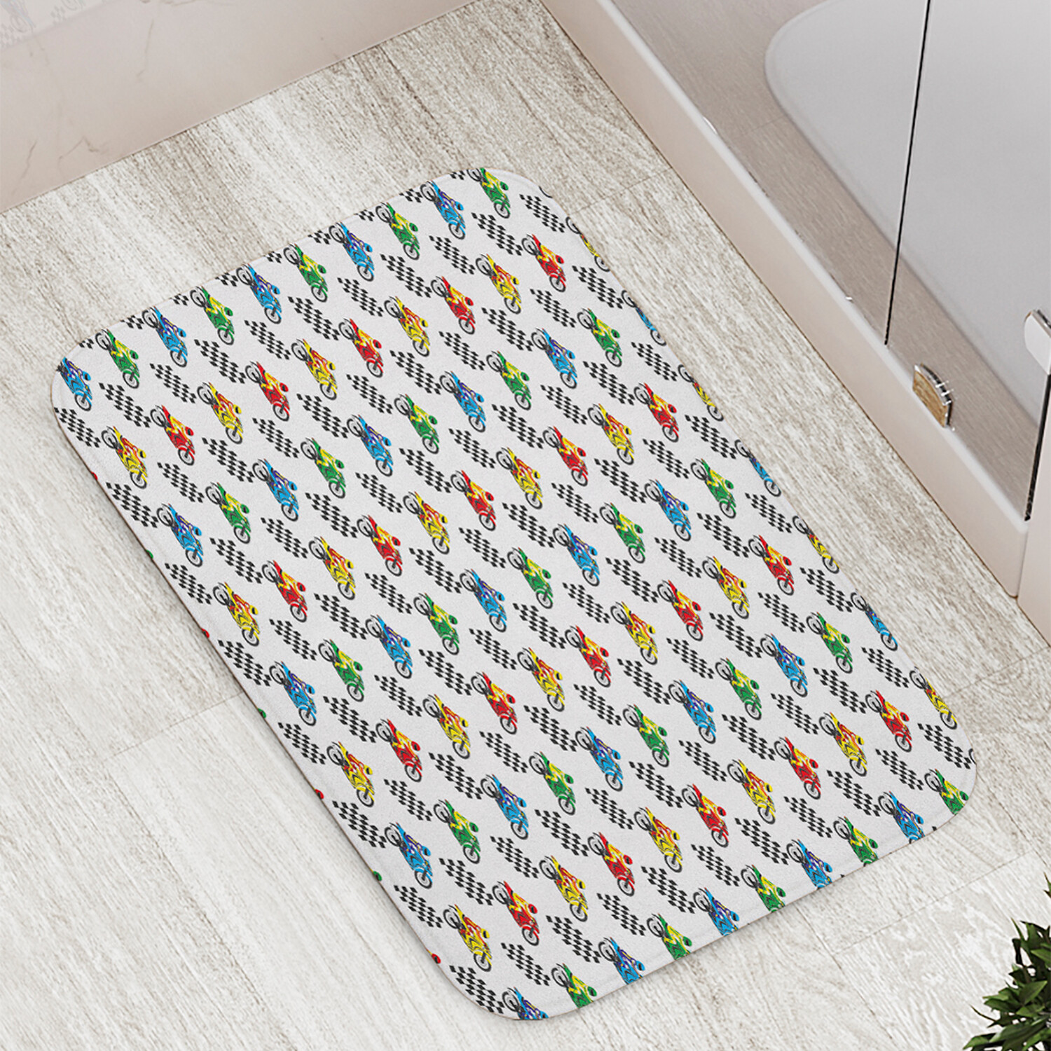 

Коврик противоскользящий JoyArty "Кроссовый мотоцикл" для ванной сауны бассейна 77х52см, Кроссовый мотоцикл