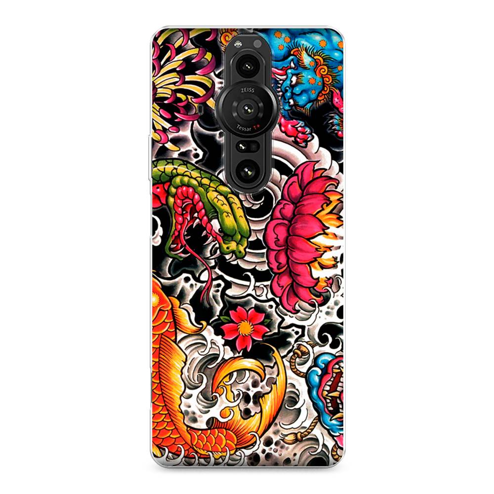 

Чехол на Sony Xperia Pro-I "Японское искусство", Красный;оранжевый;голубой, 55050-4