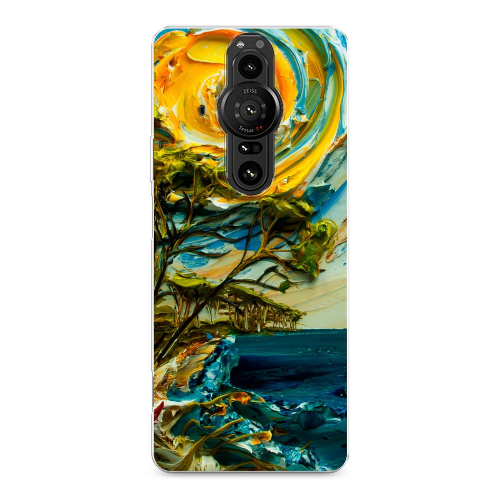 

Чехол на Sony Xperia Pro-I "Солнце живопись", Желтый;синий, 55050-4