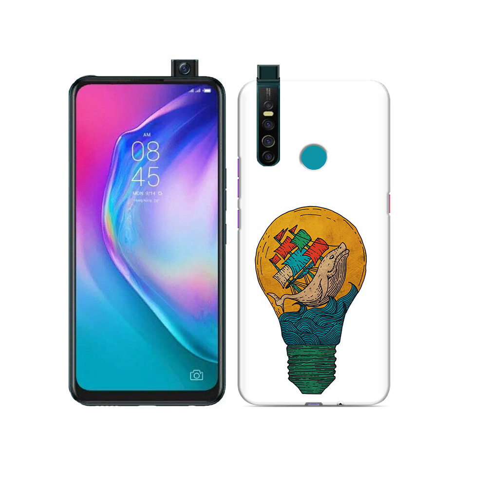 

Чехол MyPads Tocco для Tecno Camon 15 Pro кит в лампочке с парусами, Прозрачный, Tocco