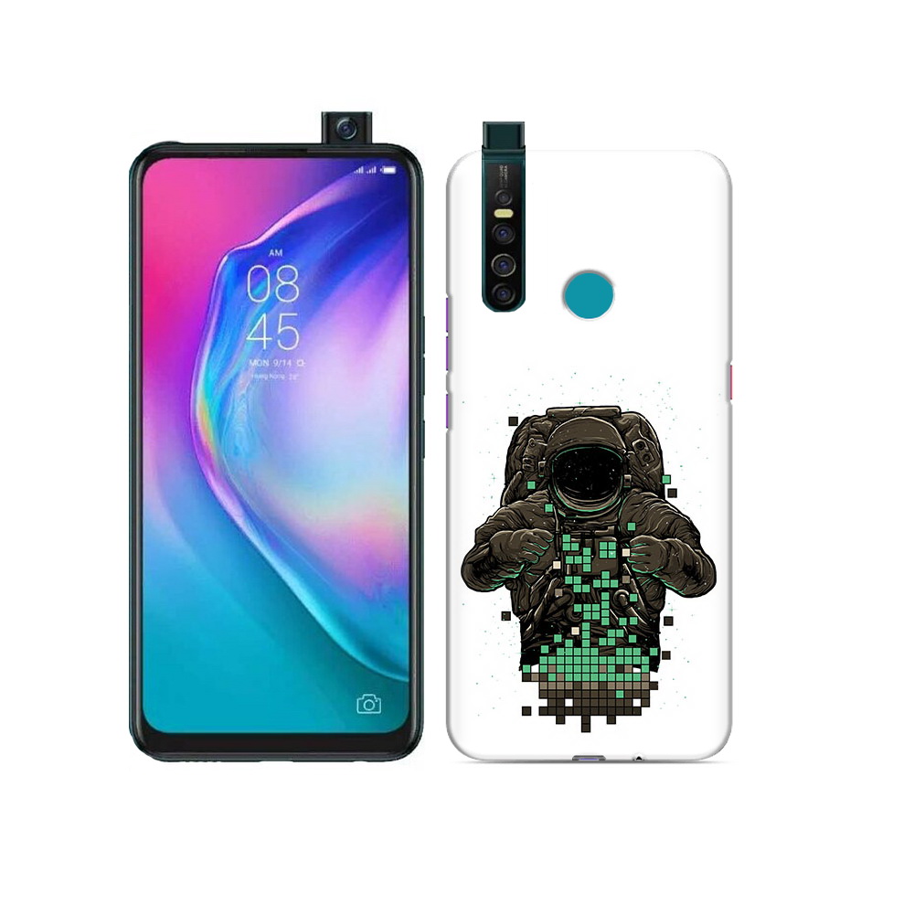 

Чехол MyPads Tocco для Tecno Camon 15 Pro космонавт с пикселями, Прозрачный, Tocco