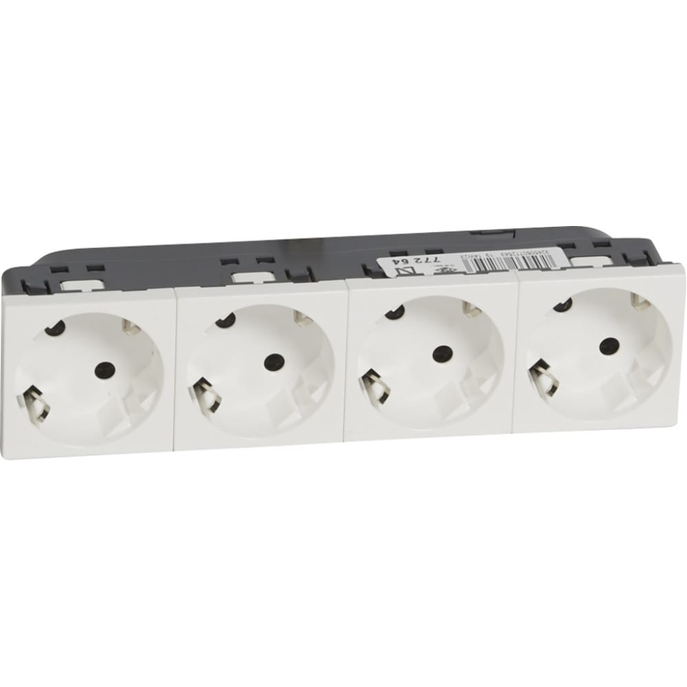 

Розетка Legrand Mosaic 4Х2К+З н.ст. 45 град. 077254