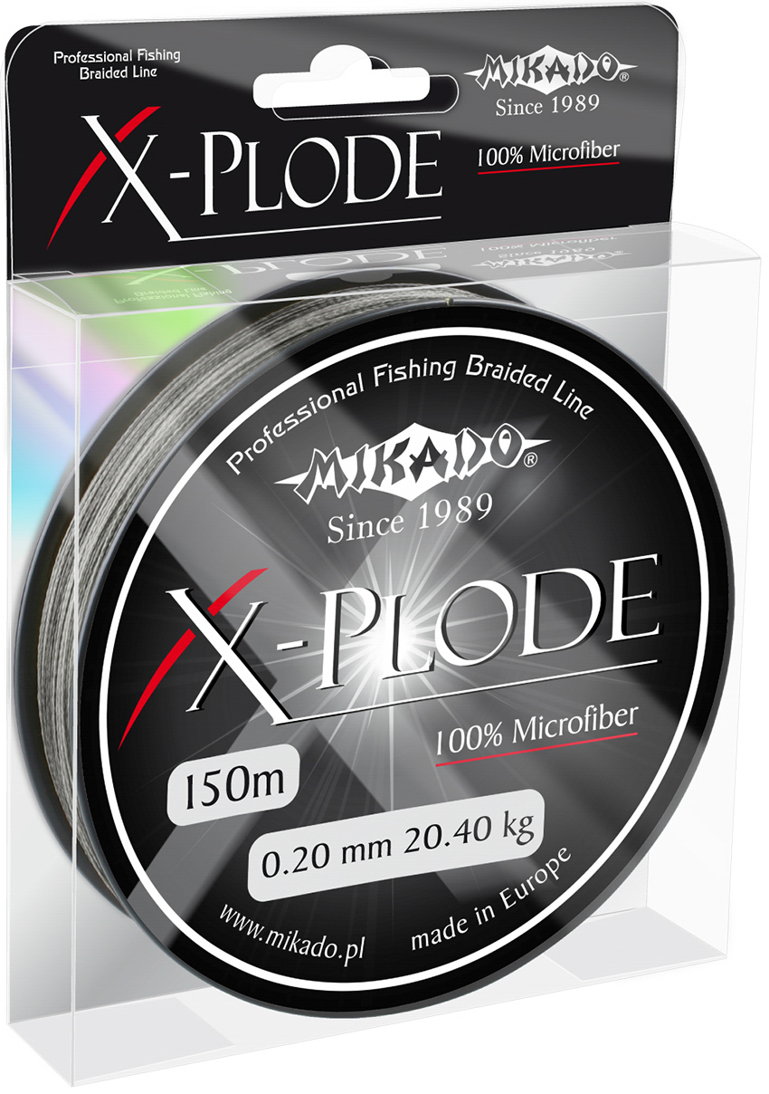 

Плетеный шнур Mikado X-PLODE 0,06 black (150 м) - 4.40 кг., Z18B-006