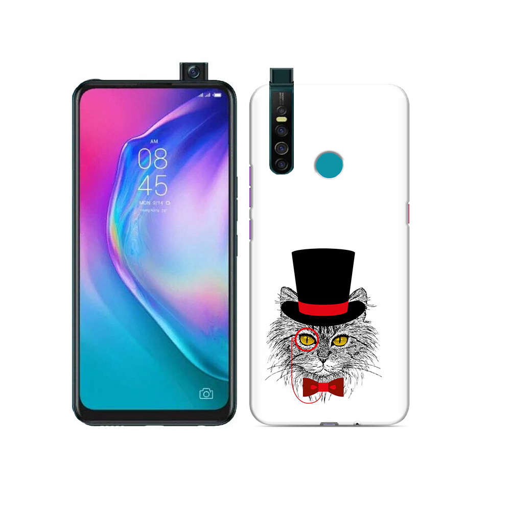

Чехол MyPads Tocco для Tecno Camon 15 Pro кот в шляпе, Прозрачный, Tocco