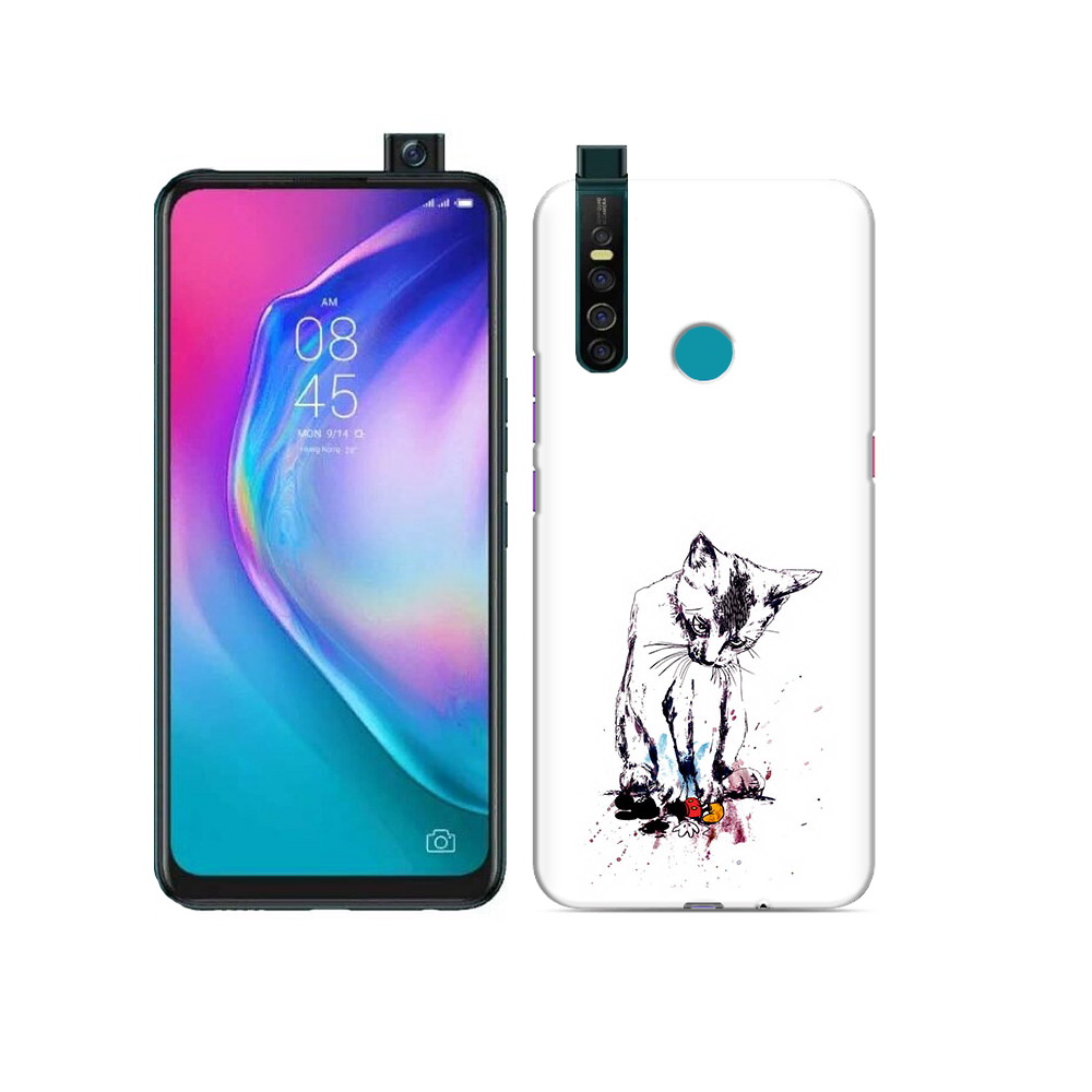 

Чехол MyPads Tocco для Tecno Camon 15 Pro кот и микки, Прозрачный, Tocco