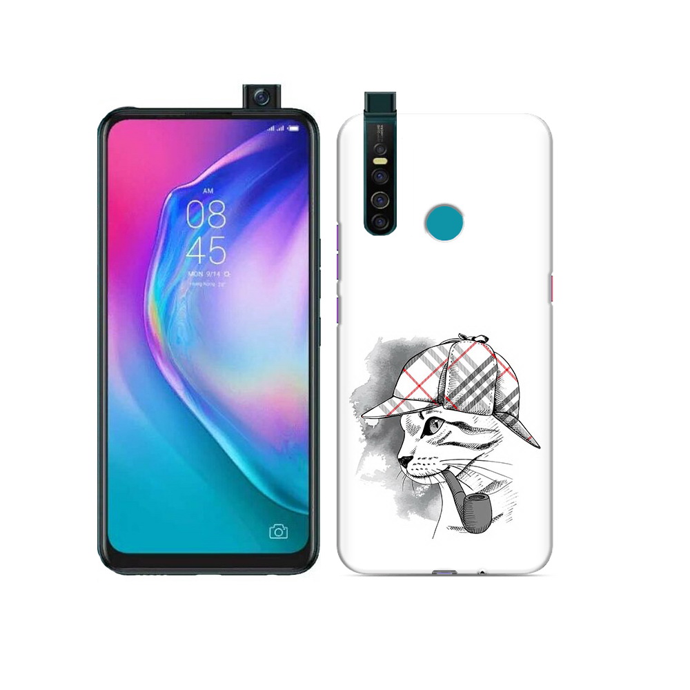 

Чехол MyPads Tocco для Tecno Camon 15 Pro кошка с трубкой, Прозрачный, Tocco