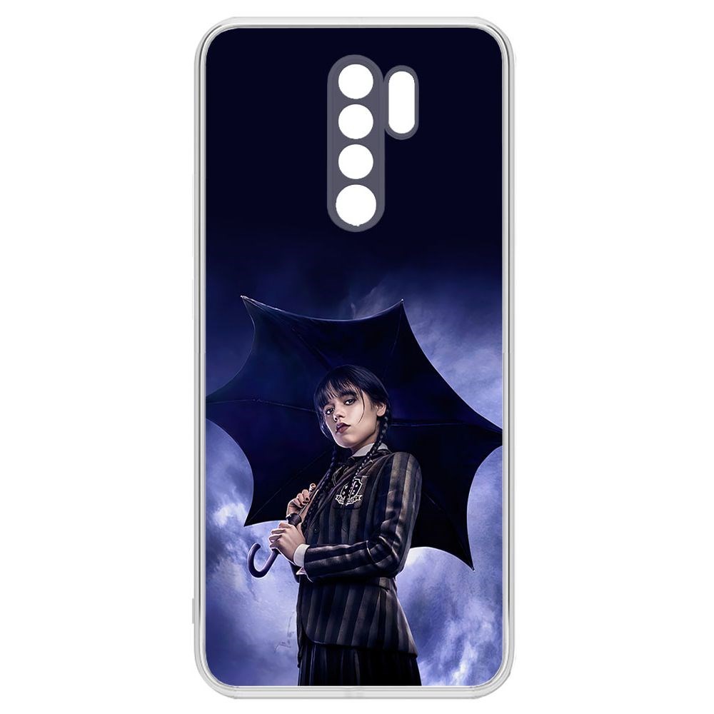 Чехол-накладка Krutoff Clear Case Уэнсдей Аддамс - Уэнсдей под зонтом для Xiaomi Redmi 9