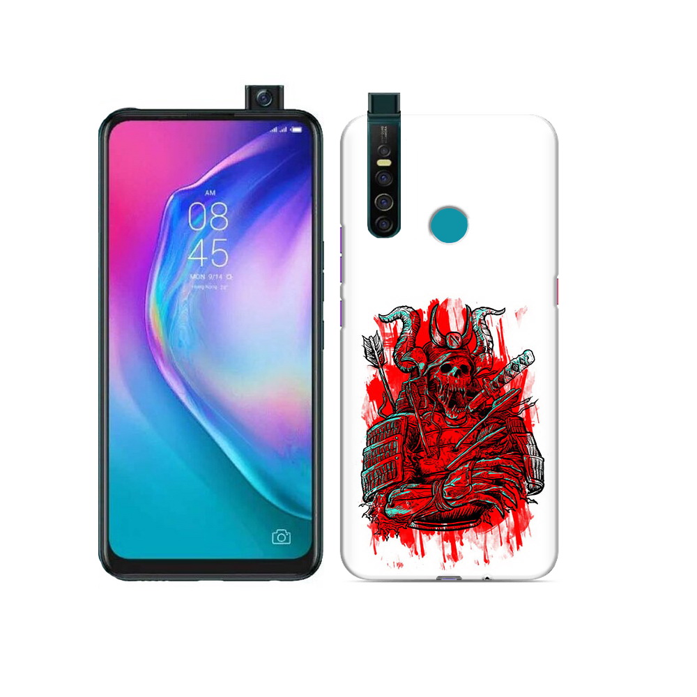 

Чехол MyPads Tocco для Tecno Camon 15 Pro красный скелет воин, Прозрачный, Tocco