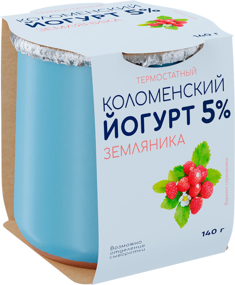 фото Йогурт коломенский земляника 5% 140 г