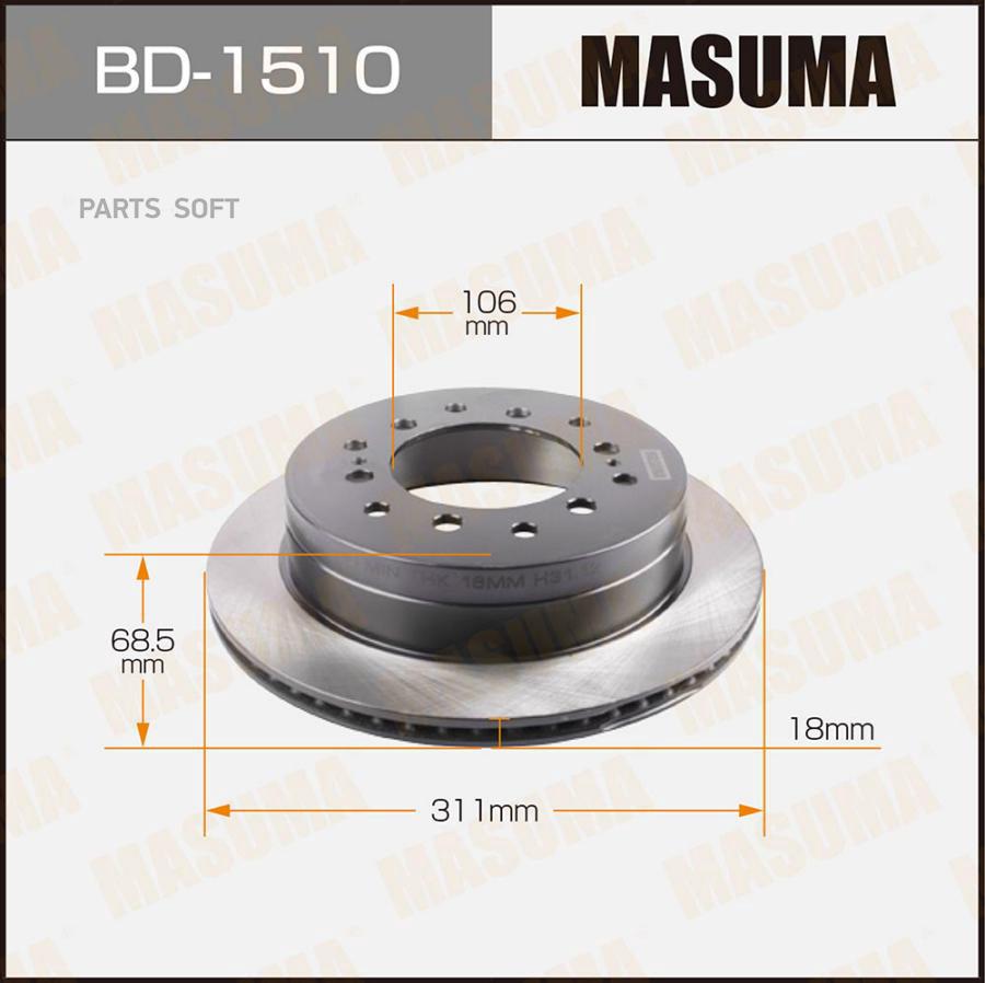 

Тормозной диск Masuma BD1510