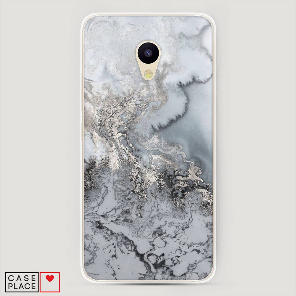 

Чехол Awog на Meizu M5c "Морозная лавина серая", Серый;серебристый, 72350-3