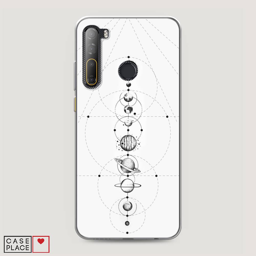 

Чехол на HTC Desire 20 Pro "Парад планет", Серый, 102750-2